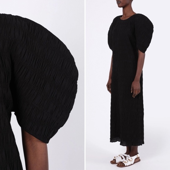 Mara Hoffman Aranza Dress in Black Gauze Popcorn Size Small - Picture 7 of 8